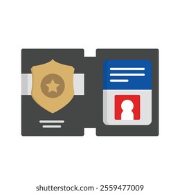 Police identity card, police related icon stock illustration