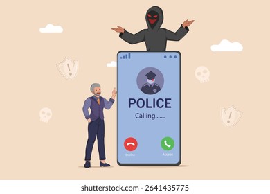 Police Impersonation Scam: Elderly Man Targeted by a Fraudster Impersonating Law Enforcement Through a Mobile Phone Call.
