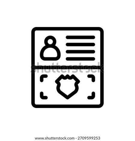 Police Indentity Outline Icon. Police Indentity Icon