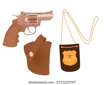 Inspetor de polícia conjunto. ilustração de vetor	

