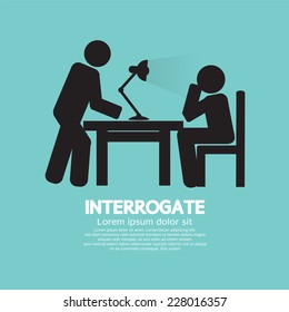 Police Interrogate Black Graphic Symbol Vector Illustration