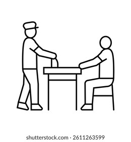 police interrogation crime line icon vector. police interrogation crime sign. isolated contour symbol black illustration