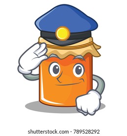 Police jam character cartoon style