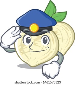 Police jicama with in the isolated mascot