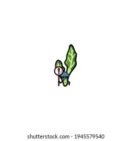 Police Kale Cartoon Character Vector Illustration Design. Outline, Cute, Funny Style. Recomended For Children Book, Cover Book, And Other.