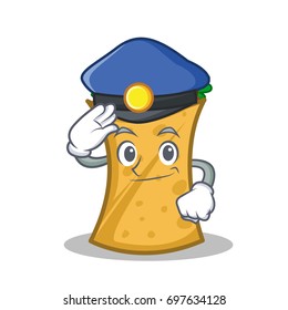 Police kebab wrap character cartoon