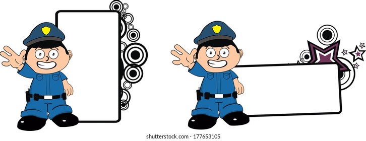 police kid cartoon copy space in vector format