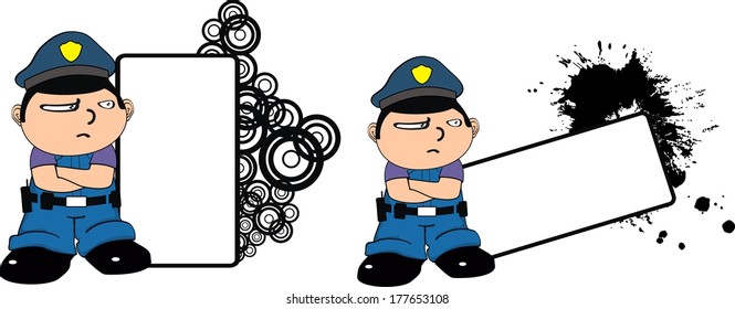 police kid cartoon copy space in vector format