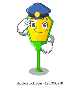 Police lamps post collection in a cartoon