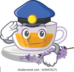 Police lavender tea in the mascot shape