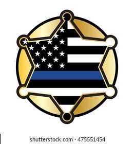 A police and law enforcement star badge emblem illustration. Vector EPS 10 available.
