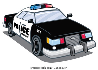 Police law man automobile illustration