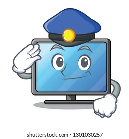 Police lcd tv cartoon in living room