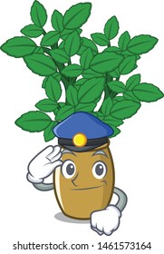 Police lemon balm isolated in the character