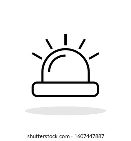 Police light icon in flat style. Siren symbol for your web site design, logo, app, UI Vector EPS 10.