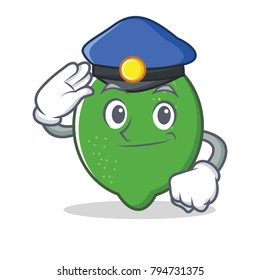 Police lime character cartoon style