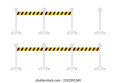 Police line. Attention sign. Police danger caution. Under constructio. Vector stock illustration.