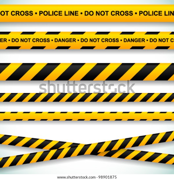 Police line
and danger tapes. Vector
illustration.