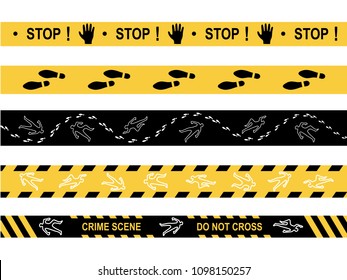 Police line. Do not cross. Stop. Crime scene