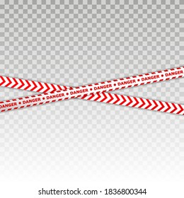 Police line and do not cross, Danger tapes set isolated on transparent background
