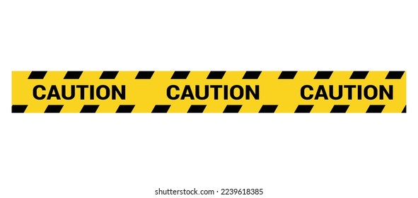 Police line do not cross. Barrier tape. Crime scene border. Safety type.  Accident restriction line. Isolated on white background. Vector  illustration