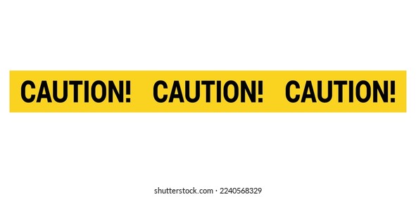 Police line do not cross. Barrier tape. Crime scene border. Safety type.  Accident restriction line. Isolated on white background. Vector  illustration