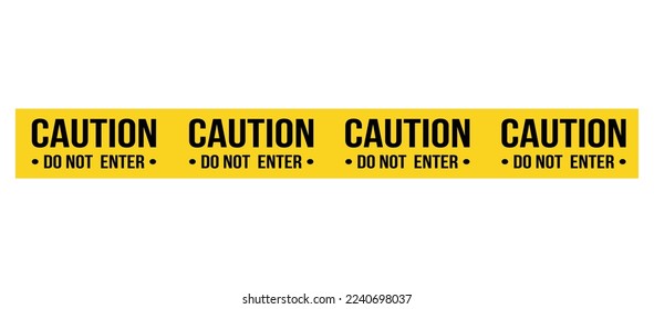 Police line do not cross. Barrier tape. Crime scene border. Safety type.  Accident restriction line. Isolated on white background. Vector  illustration