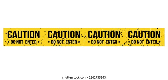 Police line do not cross. Barrier tape. Crime scene border. Safety type.  Accident restriction line. Isolated on white background. Vector  illustration