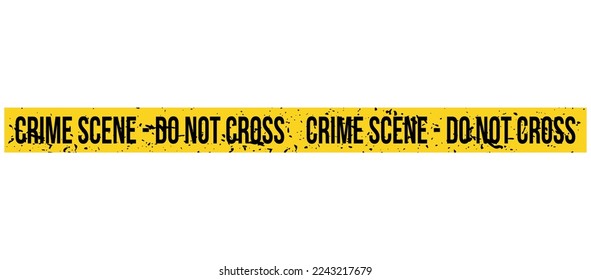 Police line do not cross. Barrier tape. Crime scene border. Safety type.  Accident restriction line. Isolated on white background. Vector  illustration