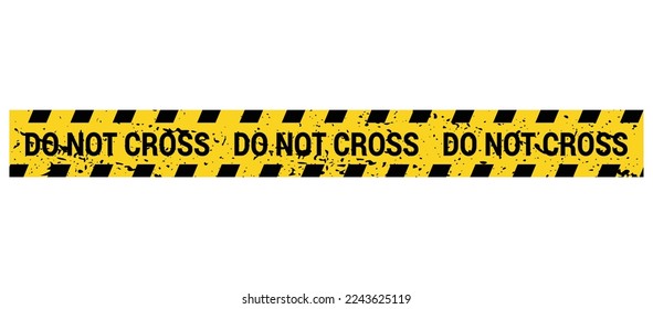 Police line do not cross. Barrier tape. Crime scene border. Safety type.  Accident restriction line. Isolated on white background. Vector  illustration