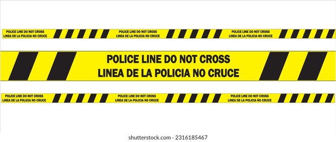 Línea de la policía, no cruces la barricada amarilla y negra. Fuerza policial. Ilustración del vector de la Línea de la policía.