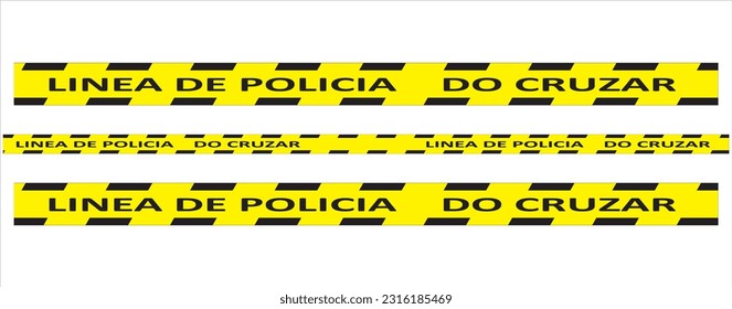 Police Line, Do Not Cross ,Linea de policia Vector illustration.