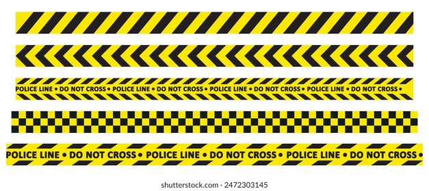police line do not cross collection vector illustration yellow line