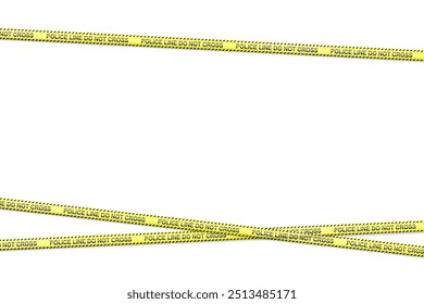 Police line do not cross ,Realistic Police Tape Lines crime scene danger tape. Crossing danger ribbon of caution signs for construction area or crime scene in yellow Ribbon for accident