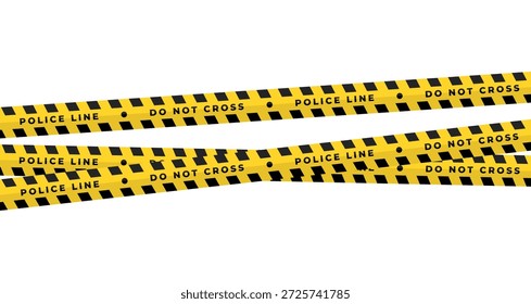 La línea de policía no cruza la cinta de la barrera con las rayas amarillas y negras de la precaución para el fondo del área del peligro