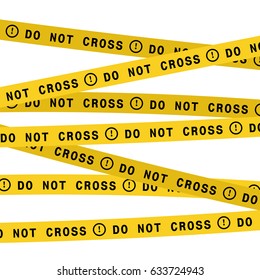 Police line do not cross tape. Vector flat style design illustration.
