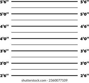 Police Line Up Height Chart Vector