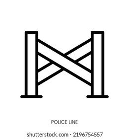 Police Line Icon. Line Art Style Design Isolated On White Background