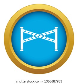 Police line icon blue vector isolated on white background for any design
