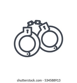 Police Line Icon Handcuff Stock Vector (Royalty Free) 534588913 ...