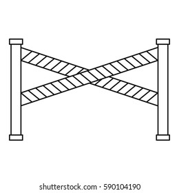 Police line icon. Outline illustration of police line vector icon for web