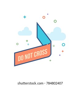 Police line icon in outlined flat color style. Vector illustration.