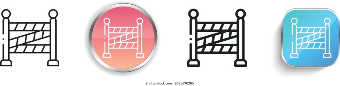 police line icon. Thin Linear, Regular and Button Style Design Isolated On White Background