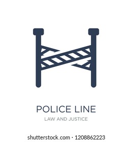 Police line icon. Trendy flat vector Police line icon on white background from law and justice collection, vector illustration can be use for web and mobile, eps10