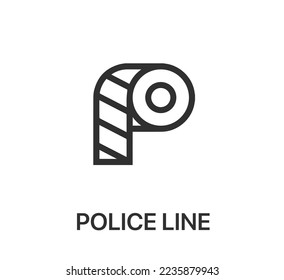 police line icon vector. Linear style sign for mobile concept and web design. police line symbol illustration. Pixel vector graphics - Vector.