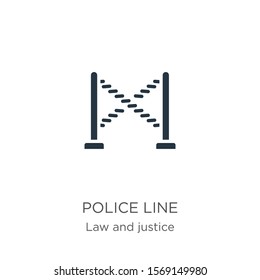 Police line icon vector. Trendy flat police line icon from law and justice collection isolated on white background. Vector illustration can be used for web and mobile graphic design, logo, eps10