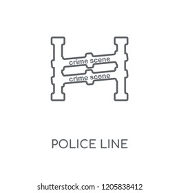 Police line linear icon. Police line concept stroke symbol design. Thin graphic elements vector illustration, outline pattern on a white background, eps 10.