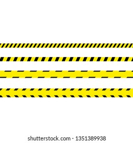 Police Line Set, Construction Site and Danger Tape. Black and yellow police stripe border. Vector illustration EPS10