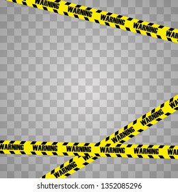 Police Line Set, Construction Site and Danger Tape. Black and yellow police stripe border. Vector illustration EPS10