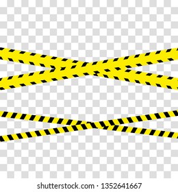 Police Line Set, Construction Site and Danger Tape. Black and yellow police stripe border. Vector illustration EPS10